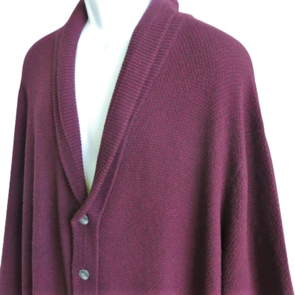 NEW Jos A Bank 1905 Collection Sweater Cardigan Burgundy Merino Wool Blend 2X - Picture 4 of 5